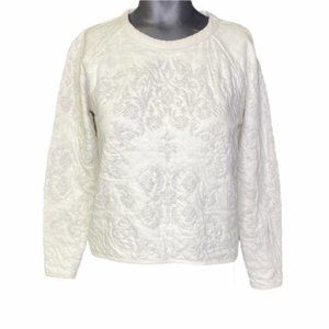 Lou & Grey Womens Quilted Pullover Gray White